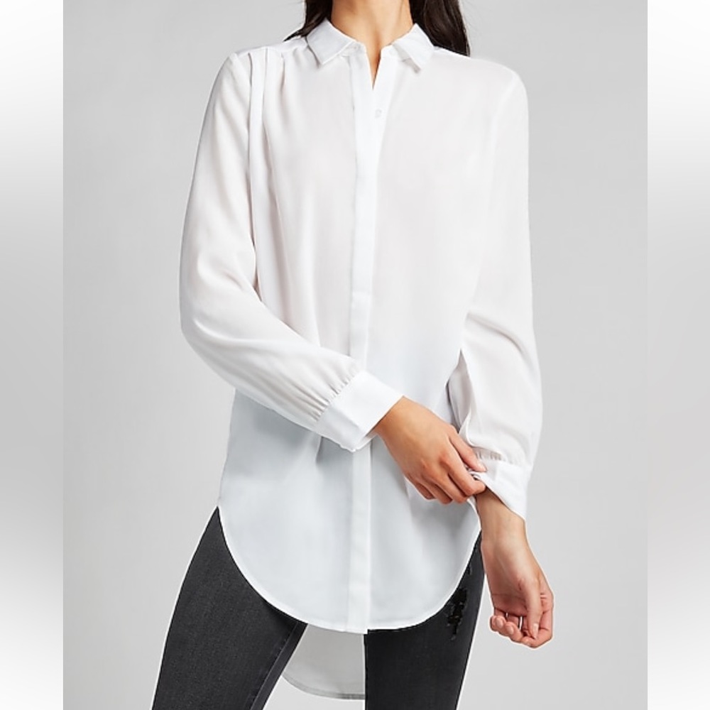 Express Pleated Shoulder Relaxed Fit Portofino Shirt